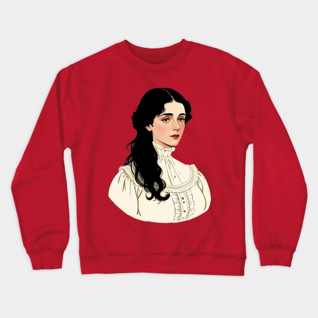 Young Victorian Woman in White Crewneck Sweatshirt by CursedContent